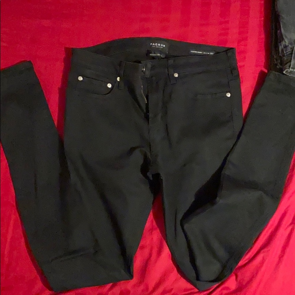 Black Pacsun Stacked Skinny Jeans 32x34